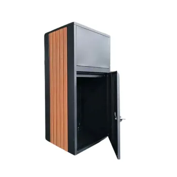 Skrzynka na paczki i listy – domowy paczkomat z zamkiem, czarna, stalowa